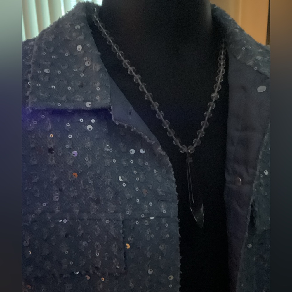Men’s/Unisex Clear Crystal Prism Necklace